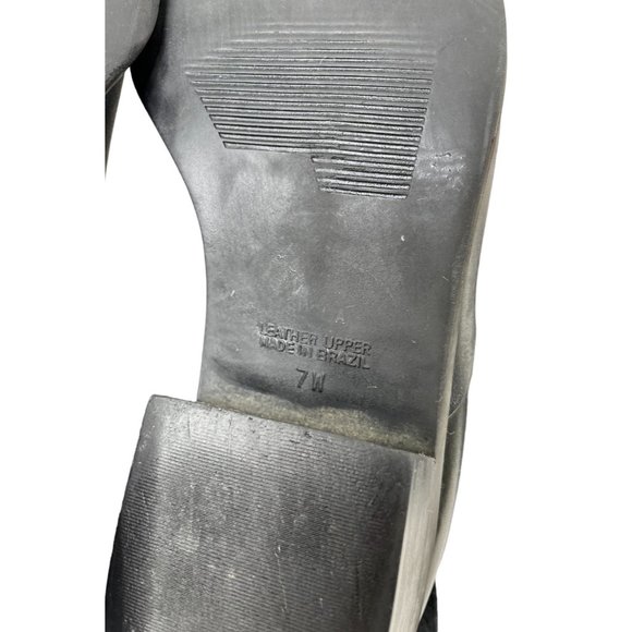 Markon Women's Suela Black Leather Boots W/Floral Embossed Suede Size 7W - Picture 7 of 7